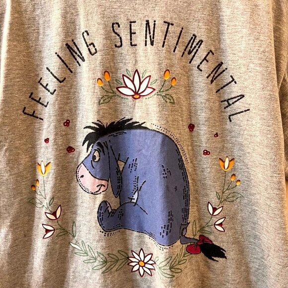 Disney Tops - Disney Eeyore Donkey Sz XL T-Shirt Gray Ring Spun Feeling Sentimental Daisy